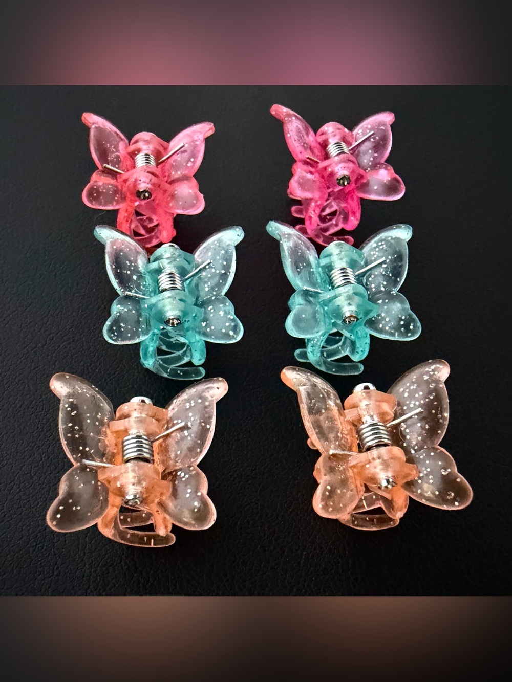 6 Mini Butterfly Glitter Hair Clips 🦋 #90s #y2k vibes